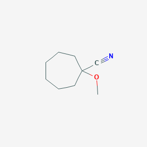 molecular formula C9H15NO B13828808 Cycloheptanecarbonitrile, 1-methoxy- 