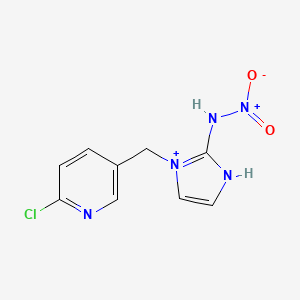 molecular formula C9H9ClN5O2+ B13828841 N-[3-[(6-chloropyridin-3-yl)methyl]-1H-imidazol-3-ium-2-yl]nitramide 
