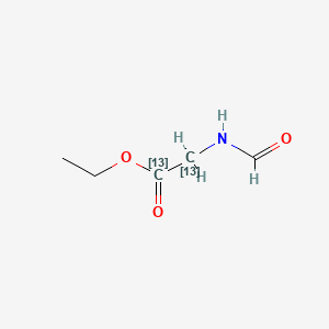 molecular formula C5H9NO3 B13828849 N-Formylglycine-13C2 Ethyl Ester 