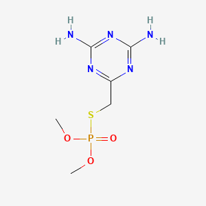 molecular formula C6H12N5O3PS B13828871 S-(4,6-diamino-1,3,5-triazin-2-yl)methyl O,O-dimethyl phosphorothioate 