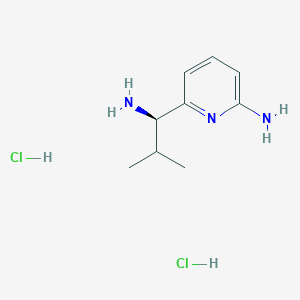 molecular formula C9H17Cl2N3 B1382889 (R)-6-(1-Amino-2-methyl-propyl)-pyridin-2-ylamine dihydrochloride CAS No. 1260619-28-0