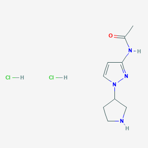 N-[1-(pyrrolidin-3-yl)-1H-pyrazol-3-yl]acetamide dihydrochloride