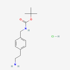 molecular formula C14H23ClN2O2 B1382901 4-Boc-aminomethylphenethylamine hydrochloride CAS No. 1303968-16-2