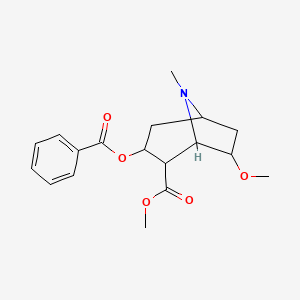 molecular formula C18H23NO5 B13829021 Methyl 3-benzoyloxy-7-methoxy-8-methyl-8-azabicyclo[3.2.1]octane-2-carboxylate 