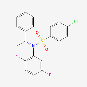 molecular formula C20H16ClF2NO2S B13829051 Benzenesulfonamide,4-chloro-N-(2,5-difluorophenyl)-N-[(1R)-1-phenylethyl]- 