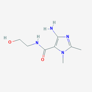 molecular formula C8H14N4O2 B1382908 4-氨基-N-(2-羟乙基)-1,2-二甲基-1H-咪唑-5-甲酰胺 CAS No. 132038-61-0