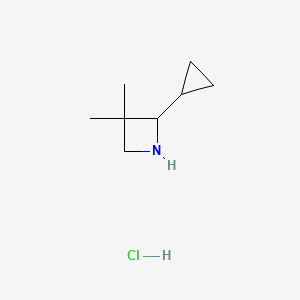 molecular formula C8H16ClN B1382910 2-Cyclopropyl-3,3-dimethylazetidine hydrochloride CAS No. 1803609-02-0