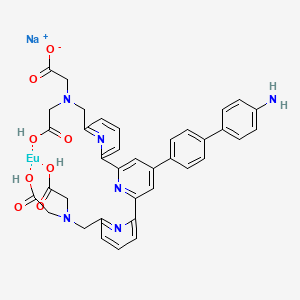 molecular formula C37H33EuN6NaO8 B13829103 sodium;2-[[6-[4-[4-(4-aminophenyl)phenyl]-6-[6-[[bis(carboxymethyl)amino]methyl]pyridin-2-yl]pyridin-2-yl]pyridin-2-yl]methyl-(carboxymethyl)amino]acetate;europium 