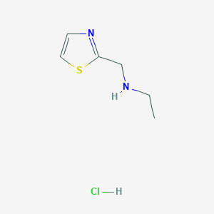 molecular formula C6H11ClN2S B1382912 Ethyl(1,3-thiazol-2-ylmethyl)amine hydrochloride CAS No. 1803602-01-8