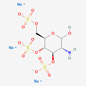 molecular formula C6H10NNa3O14S3 B13829128 trisodium;[(2R,3R,4R,5R)-5-amino-6-hydroxy-3,4-disulfonatooxyoxan-2-yl]methyl sulfate 