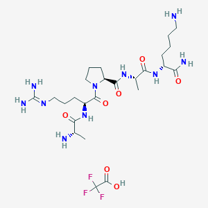molecular formula C25H45F3N10O7 B13829179 Ala-arg-pro-ala-D-lys-amide trifluoroacetate salt 