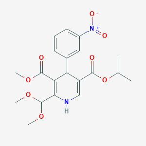 molecular formula C20H24N2O8 B13829188 3-O-methyl 5-O-propan-2-yl 2-(dimethoxymethyl)-4-(3-nitrophenyl)-1,4-dihydropyridine-3,5-dicarboxylate 