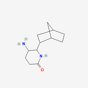 molecular formula C12H20N2O B1382920 5-Amino-6-{bicyclo[2.2.1]heptan-2-yl}piperidin-2-one CAS No. 1803604-78-5