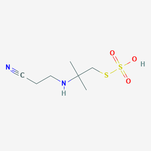 molecular formula C7H14N2O3S2 B13829210 S-(2-((2-Cyanoethyl)amino)-2-methyl)propyl hydrogen thiosulfate CAS No. 23545-62-2
