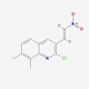 molecular formula C13H11ClN2O2 B13829215 E-2-Chloro-7,8-dimethyl-3-(2-nitro)vinylquinoline 