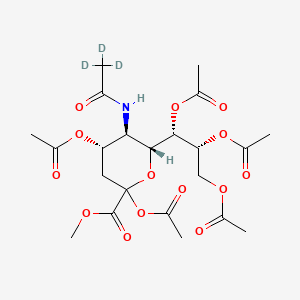 molecular formula C22H31NO14 B13829240 methyl (4S,5R,6R)-2,4-diacetyloxy-6-[(1S,2R)-1,2,3-triacetyloxypropyl]-5-[(2,2,2-trideuterioacetyl)amino]oxane-2-carboxylate 