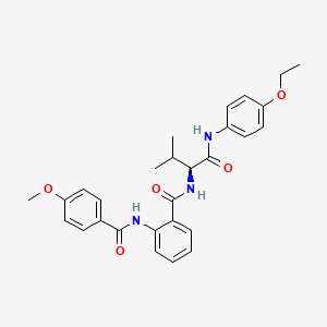molecular formula C28H31N3O5 B13829248 N-{(2S)-1-[(4-Ethoxyphenyl)amino]-3-methyl-1-oxo-2-butanyl}-2-[(4-methoxybenzoyl)amino]benzamide CAS No. 471260-38-5