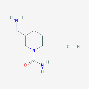 molecular formula C7H16ClN3O B1382925 3-(Aminomethyl)piperidine-1-carboxamide hydrochloride CAS No. 1803580-70-2