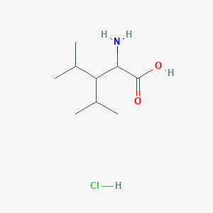 molecular formula C9H20ClNO2 B1382926 2-Amino-4-methyl-3-(propan-2-yl)pentanoic acid hydrochloride CAS No. 1803571-74-5