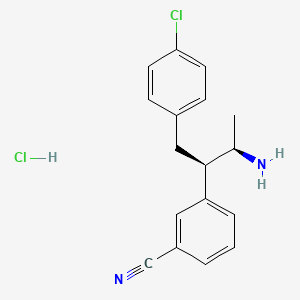 molecular formula C17H18Cl2N2 B13829261 Benzonitrile,3-[(1R,2R)-2-amino-1-[(4-chlorophenyl)methyl]propyl]-,hydrochloride,rel- 