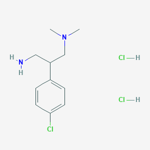 molecular formula C11H19Cl3N2 B1382929 [3-氨基-2-(4-氯苯基)丙基]二甲胺二盐酸盐 CAS No. 1803585-41-2