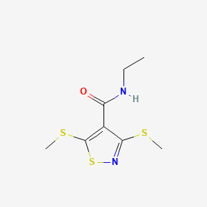 molecular formula C8H12N2OS3 B13829318 4-Isothiazolecarboxamide, N-ethyl-3,5-bis(methylthio)- 