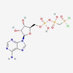 molecular formula C11H16Cl2N5O10P3 B13829329 5'-Adenylic acid monoanhydride with (dichlorophosphonomethyl)phosphonic acid 