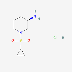molecular formula C8H17ClN2O2S B1382942 (3R)-1-(cyclopropanesulfonyl)piperidin-3-amine hydrochloride CAS No. 1807934-01-5
