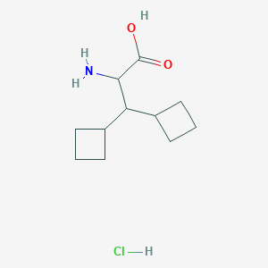 molecular formula C11H20ClNO2 B1382944 2-Amino-3,3-dicyclobutylpropanoic acid hydrochloride CAS No. 1803562-65-3