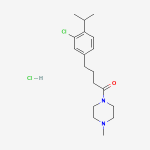molecular formula C18H28Cl2N2O B13829453 Piperazine, 1-(4-(3-chloro-4-(1-methylethyl)phenyl)-1-oxobutyl)-4-methyl-, monohydrochloride CAS No. 32808-60-9