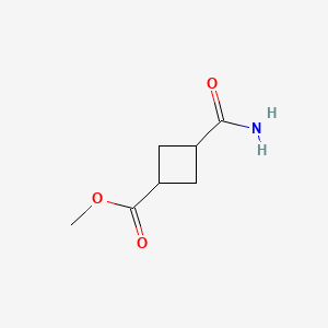 molecular formula C7H11NO3 B13829515 cis-Methyl 3-carbamoylcyclobutanecarboxylate 