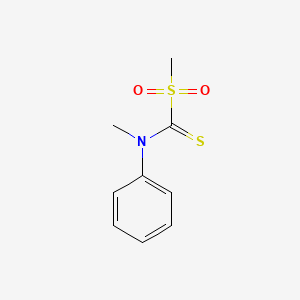 molecular formula C9H11NO2S2 B13829555 N-methyl-1-methylsulfonyl-N-phenylmethanethioamide CAS No. 38930-57-3