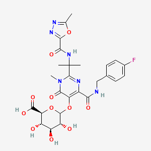 molecular formula C26H29FN6O11 B13829557 Raltegravir B-D-glucuronide 