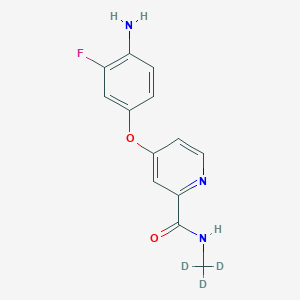 molecular formula C13H12FN3O2 B1382959 2-Pyridinecarboxamide, 4-(4-amino-3-fluorophenoxy)-N-(methyl-d3)- CAS No. 1257864-28-0