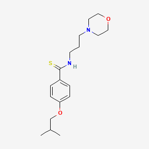 molecular formula C18H28N2O2S B13829670 Benzamide, p-isobutoxy-N-(3-morpholinopropyl)thio- CAS No. 32417-06-4