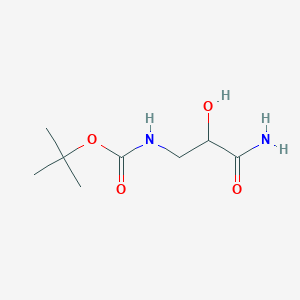 molecular formula C8H16N2O4 B1382968 (2-Carbamoyl-2-hydroxy-ethyl)-carbamic acid tert-butyl ester CAS No. 1350475-32-9
