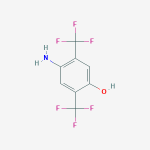 molecular formula C8H5F6NO B1382969 4-Amino-2,5-bis(trifluoromethyl)phenol CAS No. 1805587-94-3