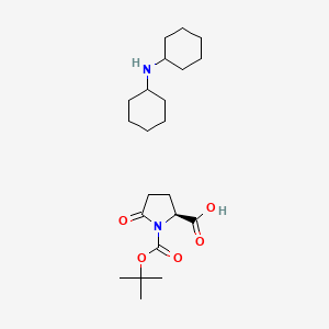molecular formula C22H38N2O5 B13829738 dicyclohexylamine (S)-1-(tert-butoxycarbonyl)-5-oxopyrrolidine-2-carboxylate 