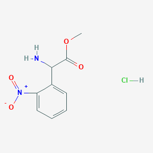 molecular formula C9H11ClN2O4 B1382975 Amino-(2-nitro-phenyl)-acetic acid methyl ester hydrochloride CAS No. 1260639-37-9