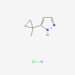 molecular formula C7H11ClN2 B1382980 3-(1-甲基环丙基)-1H-吡唑盐酸盐 CAS No. 1787919-23-6