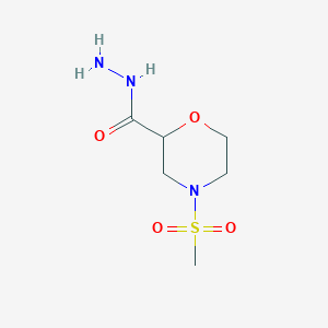 molecular formula C6H13N3O4S B1382991 4-Methanesulfonylmorpholine-2-carbohydrazide CAS No. 1803597-61-6