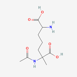molecular formula C10H18N2O5 B13829913 Heptanedioic acid, 2-(acetylamino)-6-amino-2-methyl- 