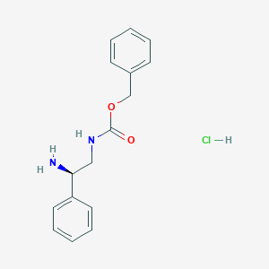 molecular formula C16H19ClN2O2 B1383001 (R)-(2-Amino-2-phenyl-ethyl)-carbamic acid benzyl ester hydrochloride CAS No. 1965314-50-4