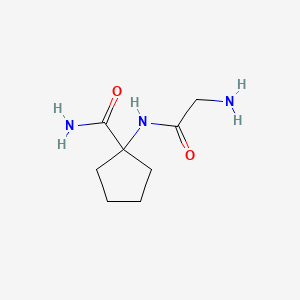 molecular formula C8H15N3O2 B13830013 1-[(2-Aminoacetyl)amino]cyclopentane-1-carboxamide 