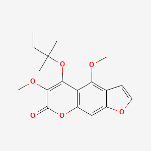 molecular formula C18H18O6 B13830025 7H-Furo[3,2-g][1]benzopyran-7-one, 5-[(1,1-dimethylallyl)oxy]-4,6-dimethoxy- CAS No. 28988-27-4