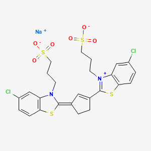 molecular formula C25H23Cl2N2NaO6S4 B13830028 sodium;3-[(2E)-5-chloro-2-[3-[5-chloro-3-(3-sulfonatopropyl)-1,3-benzothiazol-3-ium-2-yl]cyclopent-2-en-1-ylidene]-1,3-benzothiazol-3-yl]propane-1-sulfonate 
