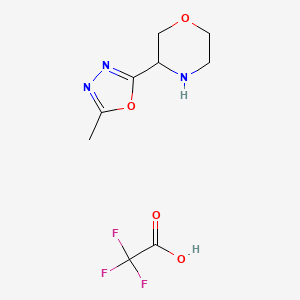B1383004 3-(5-Methyl-1,3,4-oxadiazol-2-yl)morpholine; trifluoroacetic acid CAS No. 1803592-65-5