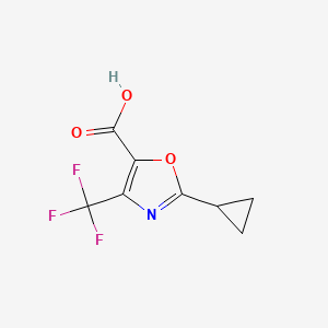 molecular formula C8H6F3NO3 B1383007 2-Cyclopropyl-4-(trifluoromethyl)-1,3-oxazole-5-carboxylic acid CAS No. 1380170-68-2