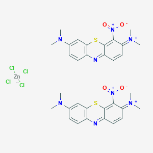 molecular formula C32H34Cl4N8O4S2Zn B13830094 [7-(Dimethylamino)-4-nitrophenothiazin-3-ylidene]-dimethylazanium;tetrachlorozinc(2-) 