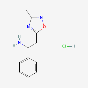 molecular formula C11H14ClN3O B1383011 2-(3-甲基-1,2,4-恶二唑-5-基)-1-苯乙胺盐酸盐 CAS No. 1803590-55-7